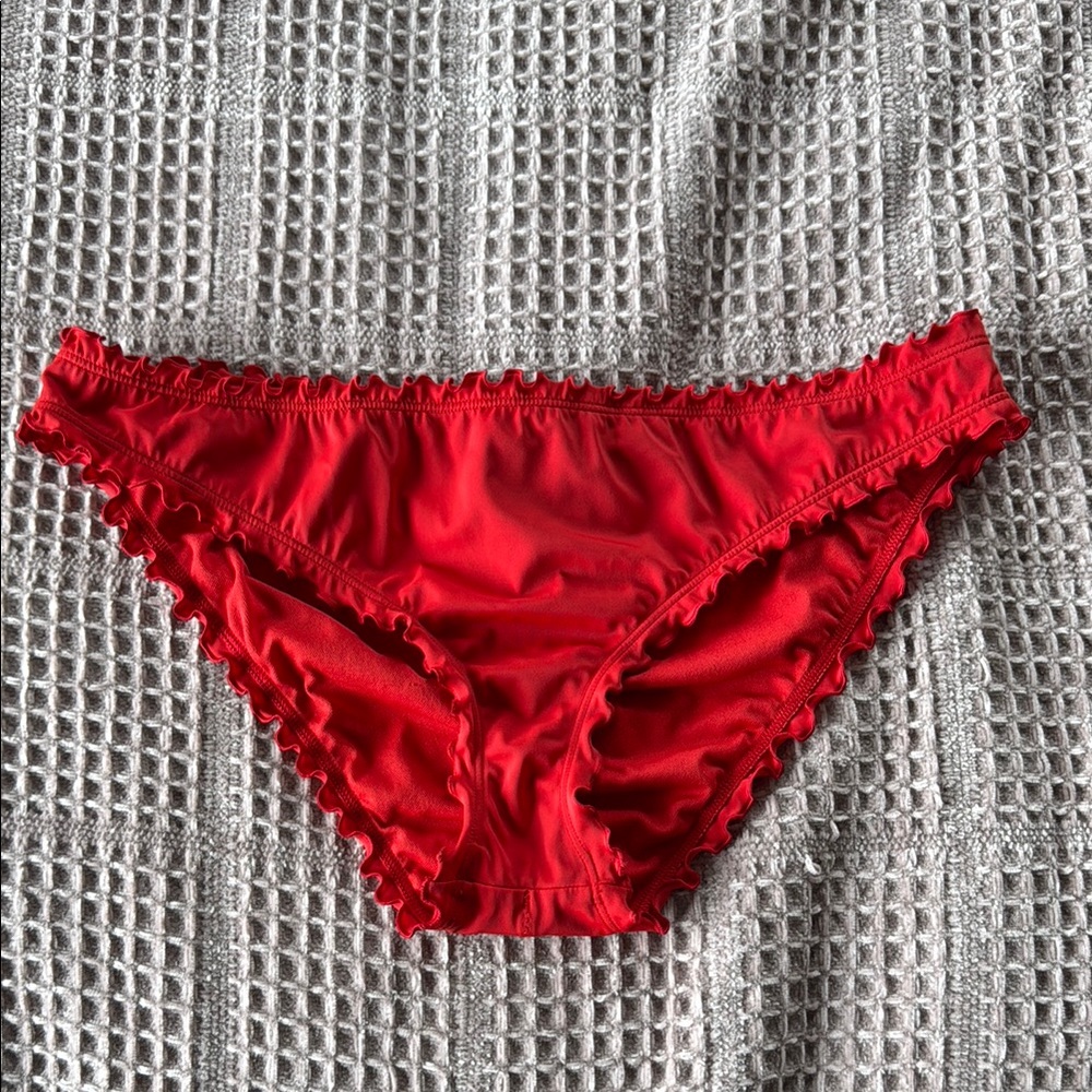 Shade & Shore Red Ruffled Bikini